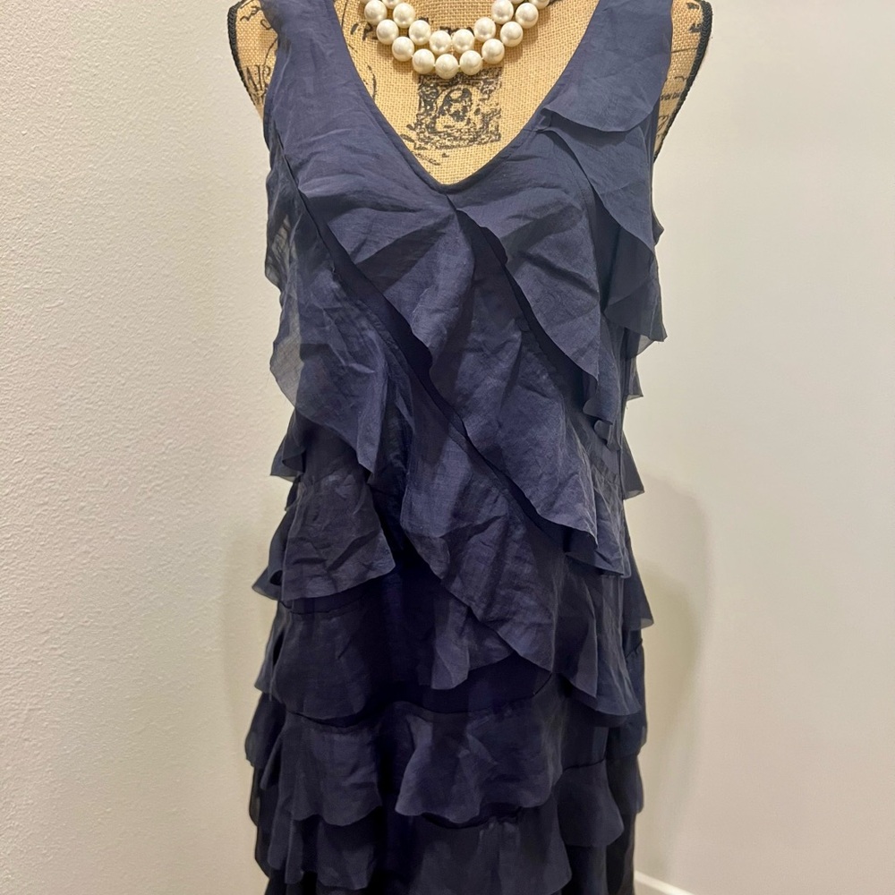 Ruffled V-neck dress by LOFT